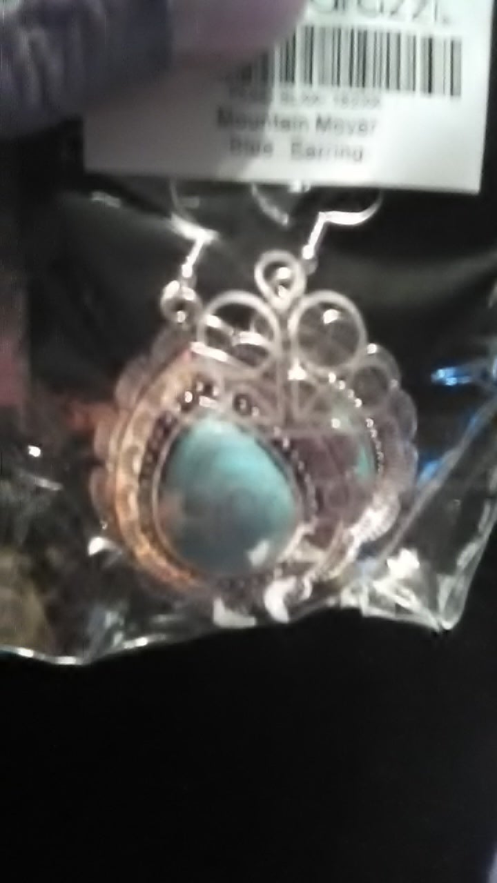 Mountain mover blue store earring paparazzi